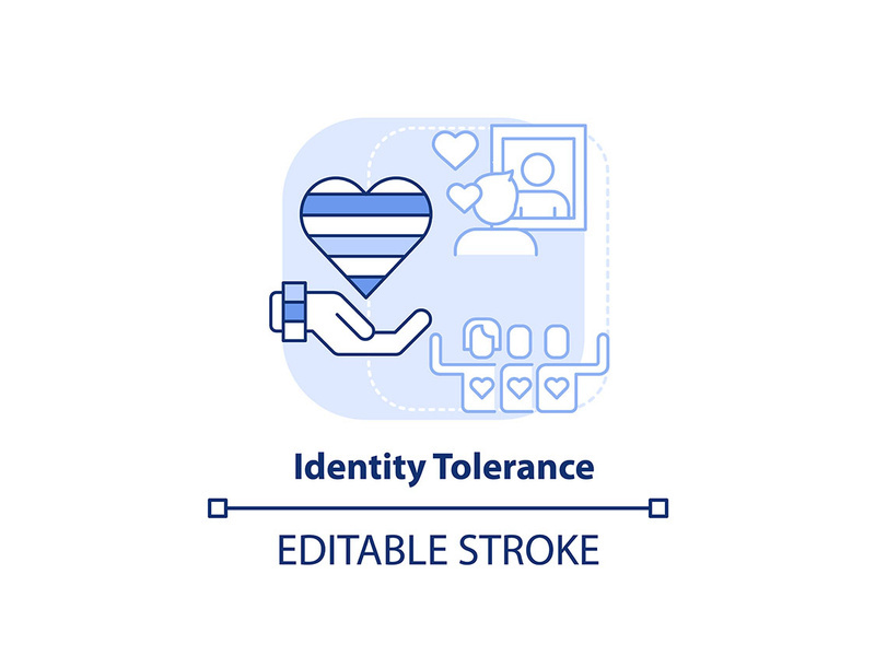 Identity tolerance light blue concept icon