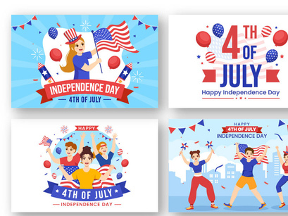4th of July Independence Day USA Illustration