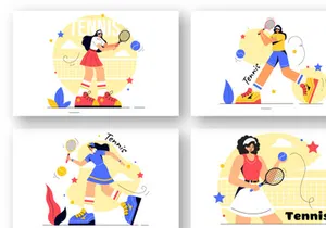 13 Tennis Player Sport Illustration