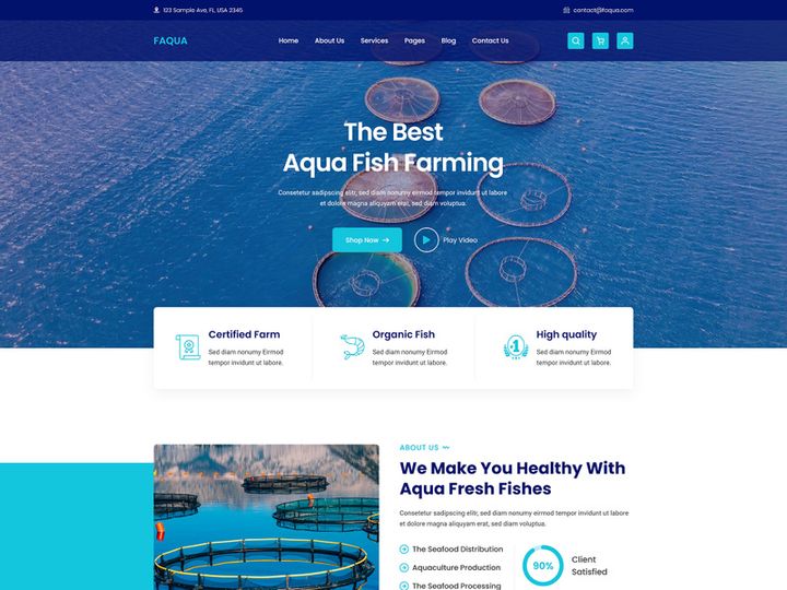 Aqua- Fishing Landing Page Design