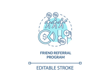 Friend referral program concept icon preview picture