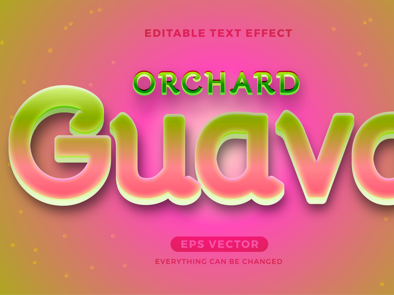 Guava editable text effect style vector