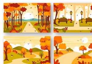 32 Autumn Landscape Background Illustration