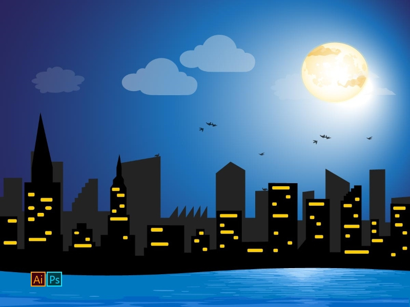 City night illustration
