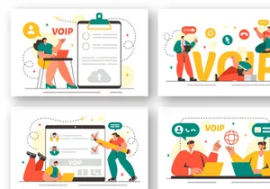 20 VOIP or Voice Over Internet Protocol Illustration
