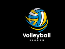 Volleyball Logo, Sport Simple Design, World Sports Tournament Vector