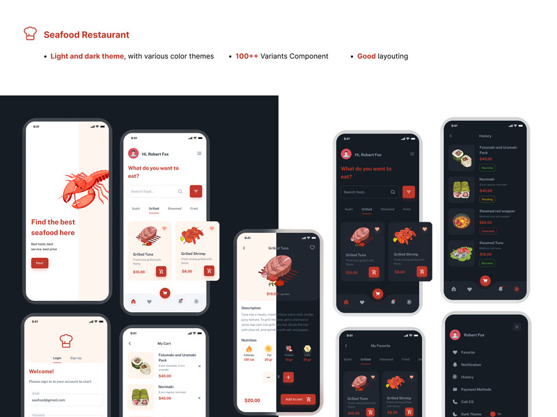 Seafood Restaurant UI Design