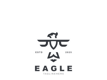 Eagle Logo minimalist style design template. Falcon Logotype Emblem identity preview picture