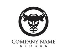 Bull head logo vector icon design illustration