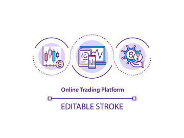 Online trading platform concept icon preview picture