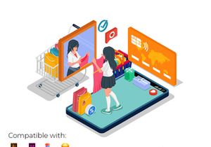 Online Shopping Illustration v2