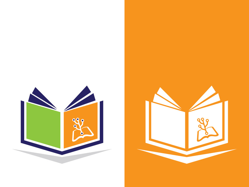 Digital book logo technology vector icon design