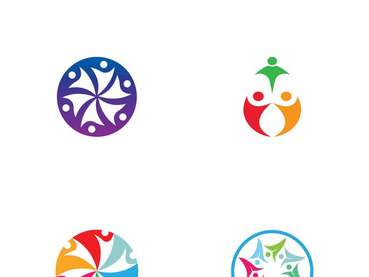 People social community logo design with creative idea