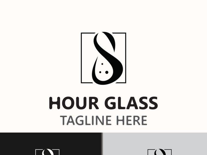 Hourglass logo ancient vintage style object design template flat vector