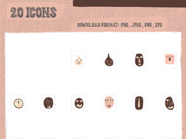 Face abstract icons illustration preview picture