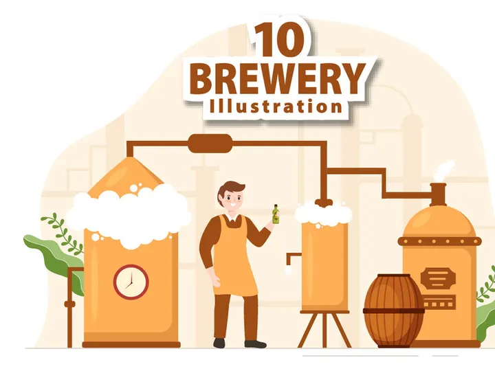 10 Beer Brewery Illustration
