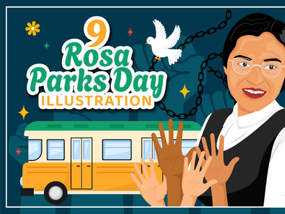 9 Rosa Parks Day Illustration