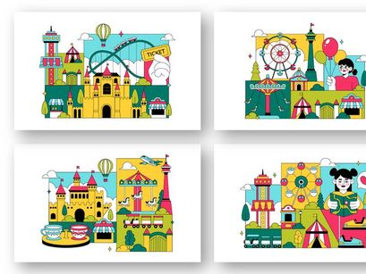 10 Amusement Park Illustration
