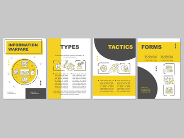 Information warfare guideline yellow brochure template preview picture