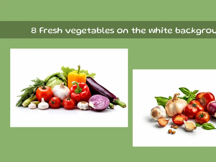 Fresh vegetables on the white background