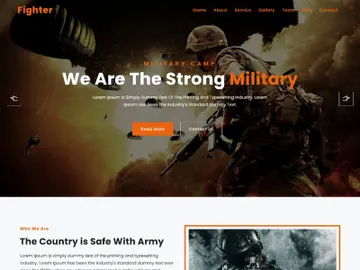 Fighter Military Service & Army Website Template preview picture