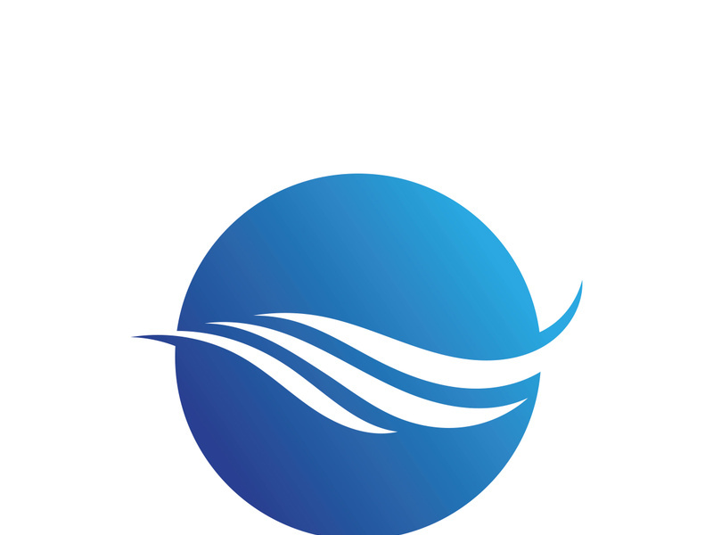 Water wave icon vector template logo