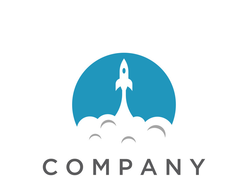 Creative and modern rocket logo,starship launch template.