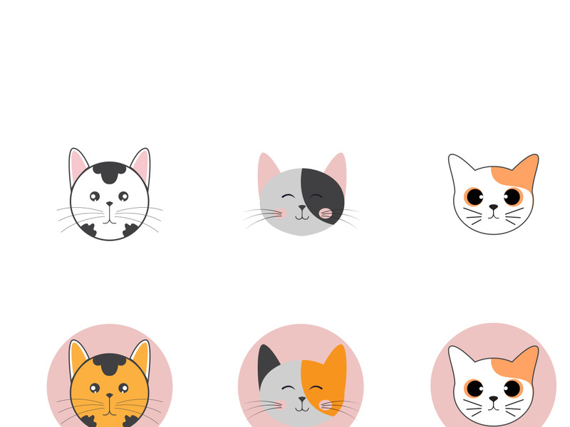Cat cute head logo vector