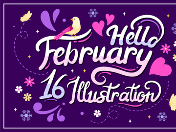 16 Hello February Month Illustration preview picture