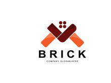 Bricks Logo Design, Material Stone Illustration Vector, Building Construction Icon