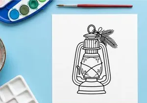 Lentera Natal vintage buatan tangan dengan ranting pinus untuk dekorasi niche hari libur yang meriah