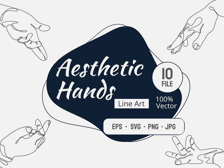 Abstract Human Hand One line drawing art singulart aesthetic simple preview picture