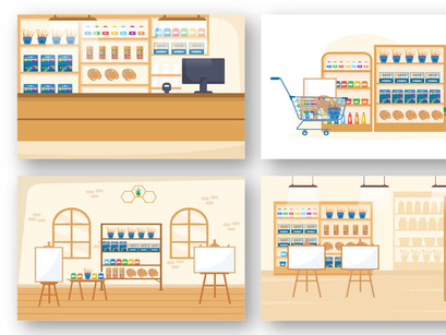 11 Art Store of Painting Supplies Illustration