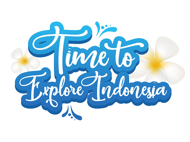Time to explore Indonesia flat poster vector template