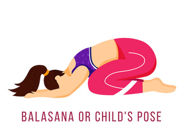 Balasana flat vector illustration preview picture