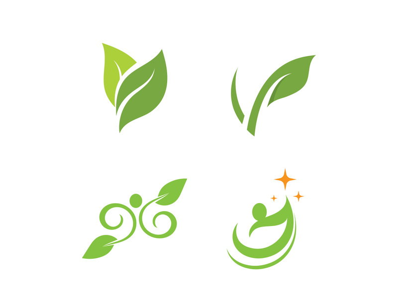 Vegan leaf green eco logo nature