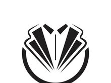 Classic tie icon and suit fashion man logo design