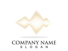 Sound waves vector illustration design template