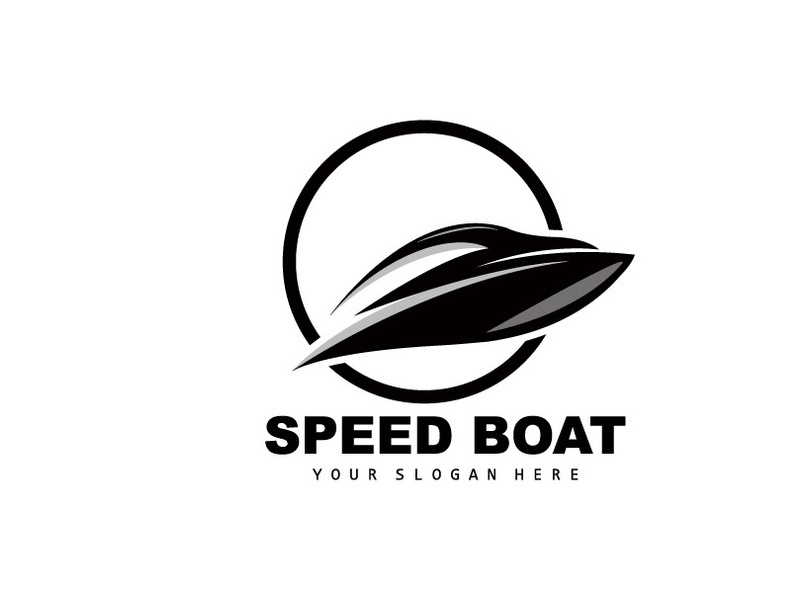 Speed Boat Logo, Fast Cargo Ship Vector, Sailboat, Design For Ship Manufacturing Company, Waterway Shipping, Marine Vehicles