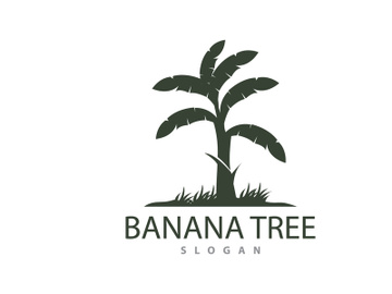 Banana Tree Logo, Banana Tree Simple Silhouette Design preview picture
