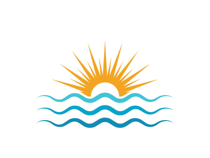 Water wave vector icon illustration