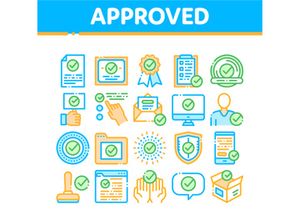 Approved Collection Elements Vector Icons Set