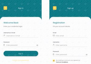 Sign in and Sign up screens concept