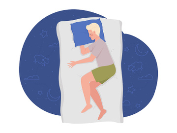 Sleeping on side restfully at nighttime illustration preview picture