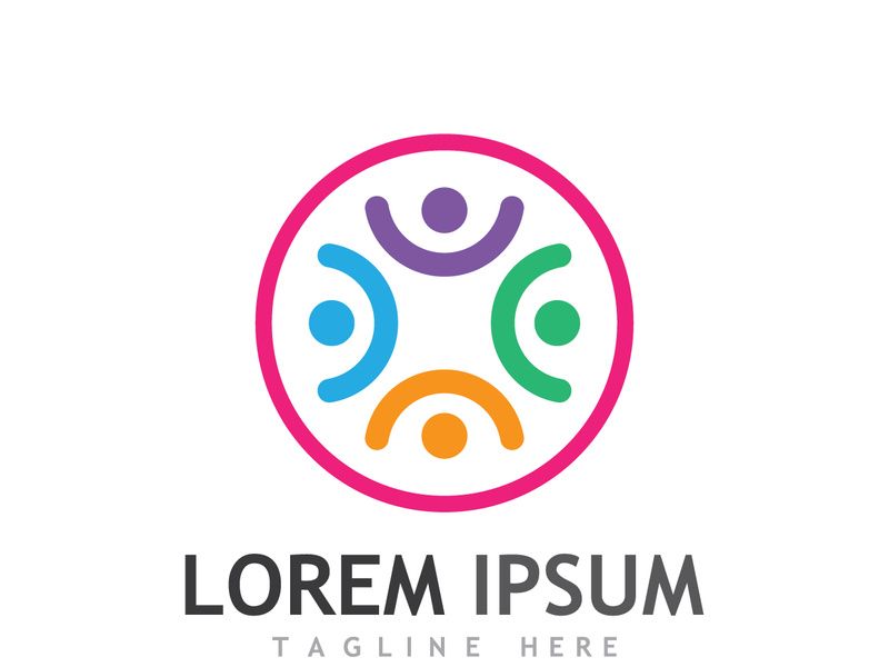 People social community logo design with creative idea
