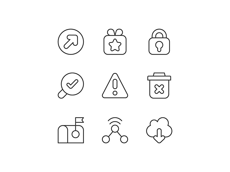 Interface for better usability pixel perfect linear icons set