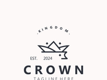 Crown logo simple design template. Vintage Crown Logo Royal King Queen concept symbol icon