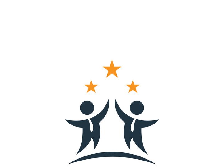 People star logo design to achieve a success or dream.