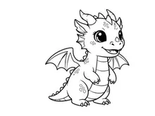 Cute baby dragon smiling vector illustration flat design