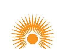 Creative sun concept logo illustration design template